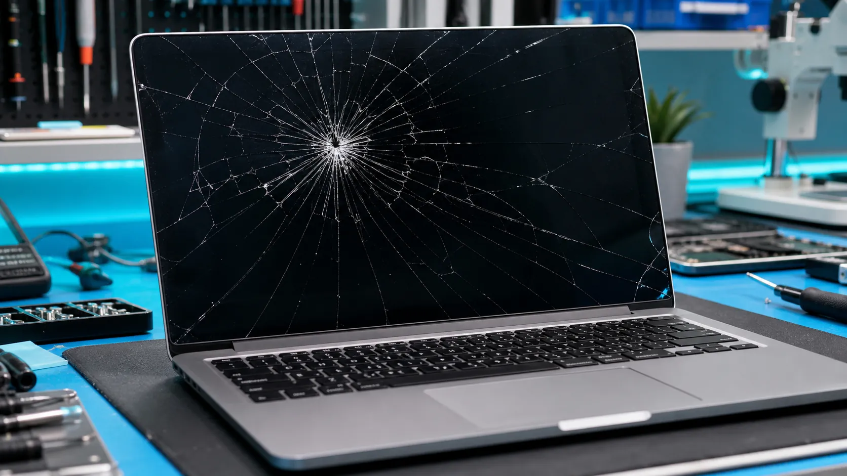 Pantalla de laptop dañada
