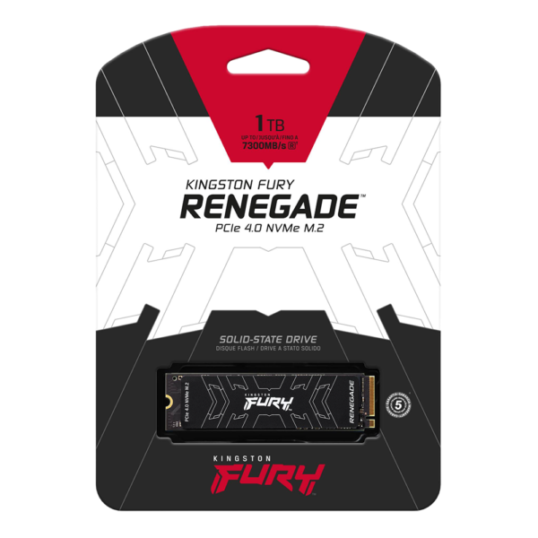 Disco Sólido 1TB SSD M.2 PCIe 4.0 NVMe Kingston FURY RENEGADE (Difusor Térmico)