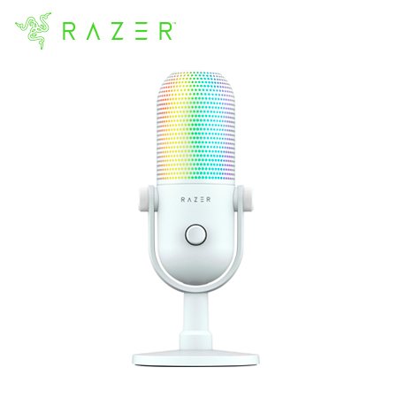 MICROFONO RAZER SEIREN V3 CHROMA USB STREAMING SUPERCARDIOIDE C/N SENSOR TOUCH SILENT WHITE (RZ19-05060200-R3U1)
